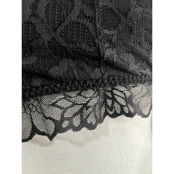 Pink Bralette Women Large Black Lace Racerback - Picture 3 of 10